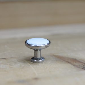 POMELLO CIRCOLARE BIANCO IN ACCIAIO